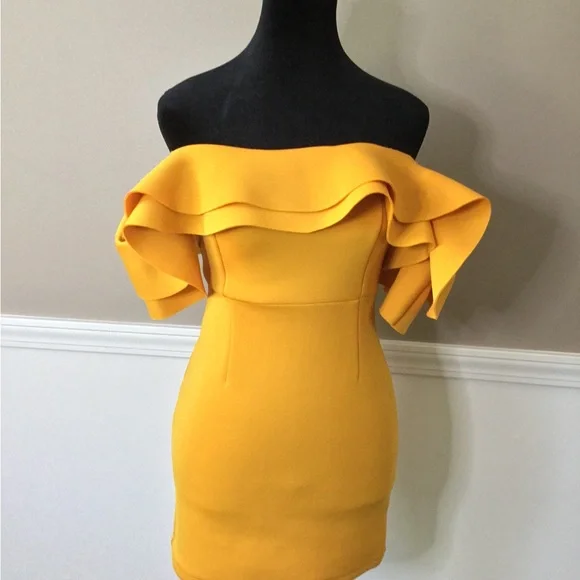 WinWin Strapless Mustard Dress - Picture 6 of 7